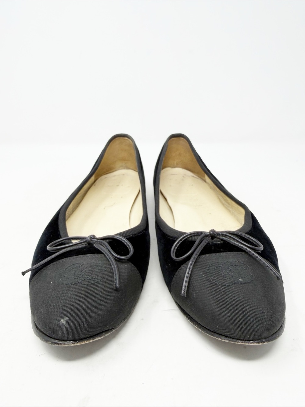 Chanel CC Cap Toe Velvet Ballet Flats Womens Size EU 39 - Picture 3 of 12